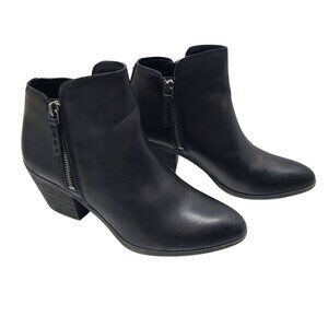 FRYE Leather Ankle Booties Side Zipper Womens 6.5 Black Brown